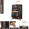 image:imageSteve Madden Designer Luggage Collection  3 Piece Softside Expandable Lightweight Spinner Suitcase Set  Travel Set includes 20 Inch Carry on 24 Inch amp 28Inch Checked Suitcases Black GreyHarlo Black
