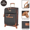 image:imageSteve Madden Designer Luggage Collection  Expandable 24 Inch Softside Bag  Durable Midsized Lightweight Checked Suitcase with 4Rolling Spinner Wheels Global BlackBlack