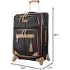 image:imageSteve Madden Designer Luggage Collection  Lightweight 24 Inch Expandable Softside Suitcase  Midsize Rolling 4Spinner Wheels Checked Bag Harlo BlackHarlo Black