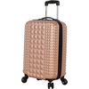 image:imageSteve Madden Luggage Set 3 Piece  Lightweight Hardside Suitcase set  Includes 20 Inch Carry on 24In28In Checked Bag with 8Wheel Rolling Spinner Rose Gold One Size