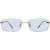 image:imageSteve Madden Womens Caden SunglassesShiny GoldSolid Blue