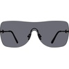 image:imageSteve Madden Womens Female Sunglasses Style Bentley Shield Shiny Gun BlackSolid Smoke 140mm 0mm