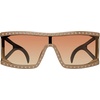 image:imageSteve Madden Womens Jagger SunglassesNudeGlitterBrown GradientGold Mirrored