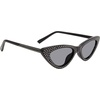 image:imageSteve Madden Womens Lopez Cat Eye Sunglasses SunglassesBlackSilverSolid Smoke