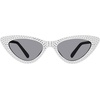 image:imageSteve Madden Womens Lopez Cat Eye Sunglasses SunglassesWhiteSilverSolid Brown