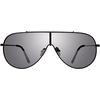 image:imageSteve Madden womens Female Sunglasses Style Maxwell Shield SunglassesShiny BlackSolid SmokeSilver Logo Mirrored