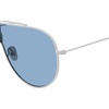 image:imageSteve Madden womens Female Sunglasses Style Maxwell Shield SunglassesShiny WhiteSolid BlueBlue Logo Mirror