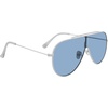 image:imageSteve Madden womens Female Sunglasses Style Maxwell Shield SunglassesShiny WhiteSolid BlueBlue Logo Mirror