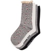 image:imageSTEVE MADDEN 4PK DITSY FLORAL CROCHET WELT CREW HEATHER GREY 4PK 911