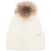 image:imageSTEVE MADDEN Pointelle Knit Cuff Beanie with POM Ivory