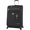 image:imageSteve Madden Designer Luggage  Checked Large 28 Inch Softside Suitcase  Expandable for Extra Packing Capacity  Lightweight Bag with Rolling Spinner Wheels Harlo GrayPeekABoo Black