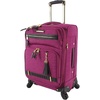 image:imageSteve Madden Designer Luggage  Checked Large 28 Inch Softside Suitcase  Expandable for Extra Packing Capacity  Lightweight Bag with Rolling Spinner Wheels Harlo GrayPeekABoo Purple