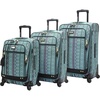image:imageSteve Madden Designer Luggage Collection  3 Piece Softside Expandable Lightweight Spinner Suitcase Set  Travel Set includes 20 Inch Carry on 24 Inch amp 28Inch Checked Suitcases PrintTeal
