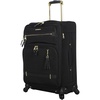 image:imageSteve Madden Designer Luggage Collection  Lightweight 24 Inch Expandable Softside Suitcase  Midsize Rolling 4Spinner Wheels Checked Bag Black 24in