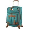 image:imageSteve Madden Designer Luggage Collection  Lightweight 24 Inch Expandable Softside Suitcase  Midsize Rolling 4Spinner Wheels Checked Bag Harlo BlackHarlo Teal Blue