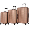 image:imageSteve Madden Luggage Set 3 Piece  Lightweight Hardside Suitcase set  Includes 20 Inch Carry on 24In28In Checked Bag with 8Wheel Rolling Spinner Rose Gold One Size