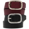image:imageSteve Madden Rectangular Rhinestone Buckle BeltBerry