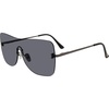 image:imageSteve Madden Womens Female Sunglasses Style Bentley Shield Shiny Gun BlackSolid Smoke 140mm 0mm