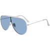 image:imageSteve Madden womens Female Sunglasses Style Maxwell Shield SunglassesShiny WhiteSolid BlueBlue Logo Mirror