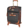 image:imagesteve madden Designer Luggage Collection  Lightweight Softside Expandable Suitcase for Men amp Women  Durable 20 Inch Carry On Bag with 4Rolling Spinner Wheels Global Blue 20in SpinnerGlobal Black