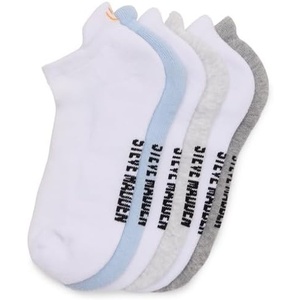 image:imageSTEVE MADDEN 6PK SMILEY EMB ATHLETIC LOW CUT HALF CUSHION WHITE MULTI 6PK 911