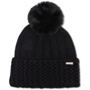 image:imageSTEVE MADDEN Pointelle Knit Cuff Beanie with POM Black