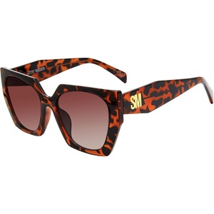 image:imageSTEVE MADDEN Womens Female Sunglasses Style Grae Cat Eye WhiteBlackSolid Smoke 54mm 20mmTort Med Brown
