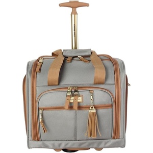 image:imageSteve Madden Designer 15 Inch Carry on Suitcase Small Weekender Overnight Business Travel Luggage Lightweight 2 Rolling Spinner Wheels Under Seat Bag for Women Shadow PurpleHarlo Gray
