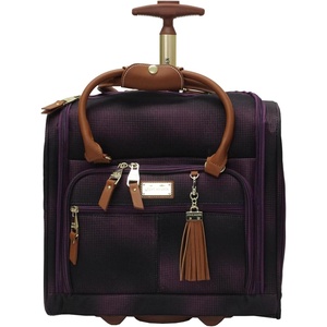 image:imageSteve Madden Designer 15 Inch Carry on Suitcase Small Weekender Overnight Business Travel Luggage Lightweight 2 Rolling Spinner Wheels Under Seat Bag for Women Shadow PurpleShadow Purple