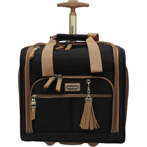 image:imageSteve Madden Designer 15 Inch Carry on Suitcase Small Weekender Overnight Business Travel Luggage Lightweight 2 Rolling Spinner Wheels Under Seat Bag for Women Shadow PurpleHarlo Black