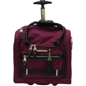 image:imageSteve Madden Designer 15 Inch Carry on Suitcase Small Weekender Overnight Business Travel Luggage Lightweight 2 Rolling Spinner Wheels Under Seat Bag for Women Shadow PurplePeekABoo Purple