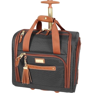 image:imageSteve Madden Designer 15 Inch Carry on Suitcase Small Weekender Overnight Business Travel Luggage Lightweight 2 Rolling Spinner Wheels Under Seat Bag for Women Black us11 SportsBlack