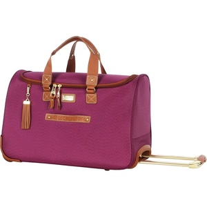 image:imageSteve Madden Designer Carry On Luggage Collection  Lightweight 20 Inch Duffel Bag Weekender Overnight Business Travel Suitcase with 2 Rolling Spinner Wheels Global BlackGlobal Purple