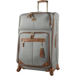 image:imageSteve Madden Designer Luggage  Checked Large 28 Inch Softside Suitcase  Expandable for Extra Packing Capacity  Lightweight Bag with Rolling Spinner Wheels Harlo GrayHarlo Gray