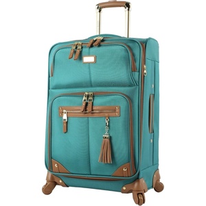 image:imageSteve Madden Designer Luggage  Checked Large 28 Inch Softside Suitcase  Expandable for Extra Packing Capacity  Lightweight Bag with Rolling Spinner Wheels Harlo GrayHarlo Teal Blue