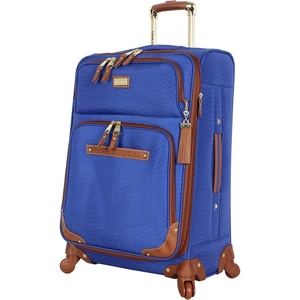 image:imageSteve Madden Designer Luggage Collection  Expandable 24 Inch Softside Bag  Durable Midsized Lightweight Checked Suitcase with 4Rolling Spinner Wheels Global BlackBlue