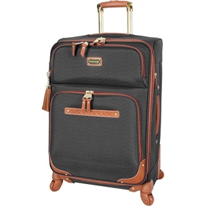 image:imageSteve Madden Designer Luggage Collection  Expandable 24 Inch Softside Bag  Durable Midsized Lightweight Checked Suitcase with 4Rolling Spinner Wheels Global BlackGlobal Black