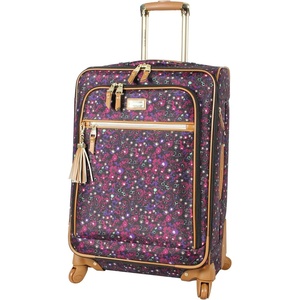 image:imageSteve Madden Designer Luggage Collection  Expandable 28 Inch Softside Bag for Men amp Women  Durable Lightweight Checked Suitcase with 4Rolling Spinner Wheels 28in Global BlackDark Purple