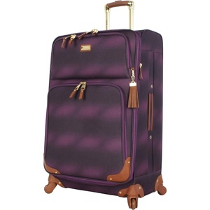image:imageSteve Madden Designer Luggage Collection  Lightweight 28 Inch Expandable Softside Suitcase  Durable Rolling 4Spinner Wheels Checked Bag Shadow Purple Shadow PurpleShadow Purple