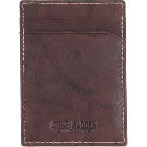 image:imageSteve Madden Mens Leather Front Pocket Wallet with Money Clip AccessoryBrown