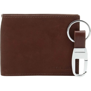 image:imageSteve Madden Mens RFID Leather Wallet Gift Set With Key Fob Billfold Brown 2 One Size US