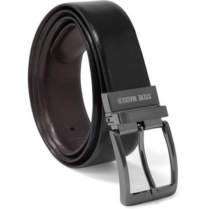 image:imageSteve Madden Mens Reversible Mens Dress Casual Every Day Leather BeltBlackBrown Burnished