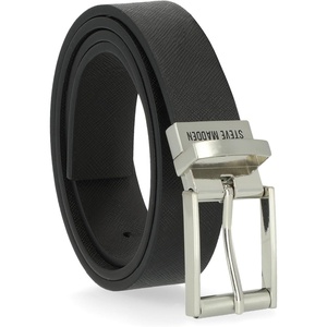 image:imageSteve Madden Mens Reversible Mens Dress Casual Every Day Leather BeltBlackBrown Textured