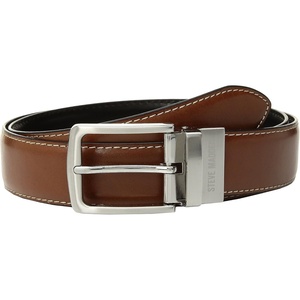 image:imageSteve Madden Mens Reversible Mens Dress Casual Every Day Leather BeltCognacBlack Feather Edge