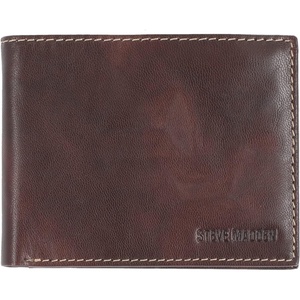 image:imageSteve Madden Mens Slim Leather Wallet with Extra Capacity Attached Flip PocketsBrownAntique