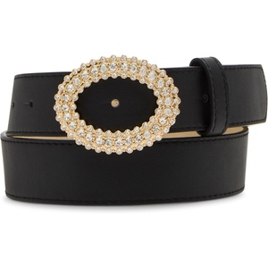 image:imageSteve Madden Oval Rhinestone Buckle BeltBlack