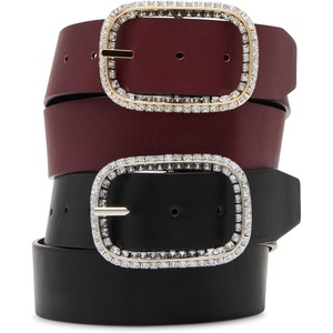 image:imageSteve Madden Rectangular Rhinestone Buckle BeltBerry