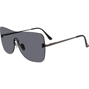 image:imageSteve Madden Womens Female Sunglasses Style Bentley Shield Shiny Gun BlackSolid Smoke 140mm 0mm