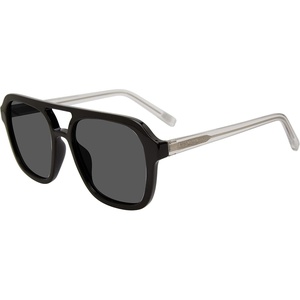 image:imageSteve Madden Womens Female Sunglasses Style Jace Rectangular BlackCrystal ClearSolid Smoke 56mm 19mm