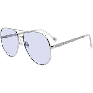 image:imageSteve Madden Womens Female Sunglasses Style Visage Aviator Shiny SilverGlitterBlue 63mm 16mm